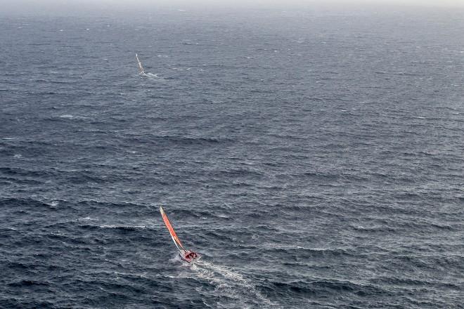 Dongfeng Race Team passing by Costa da Morte - Coast of Death - in Spanish waters - Leg 8 to Lorient – Volvo Ocean Race 2015 ©  Ainhoa Sanchez/Volvo Ocean Race